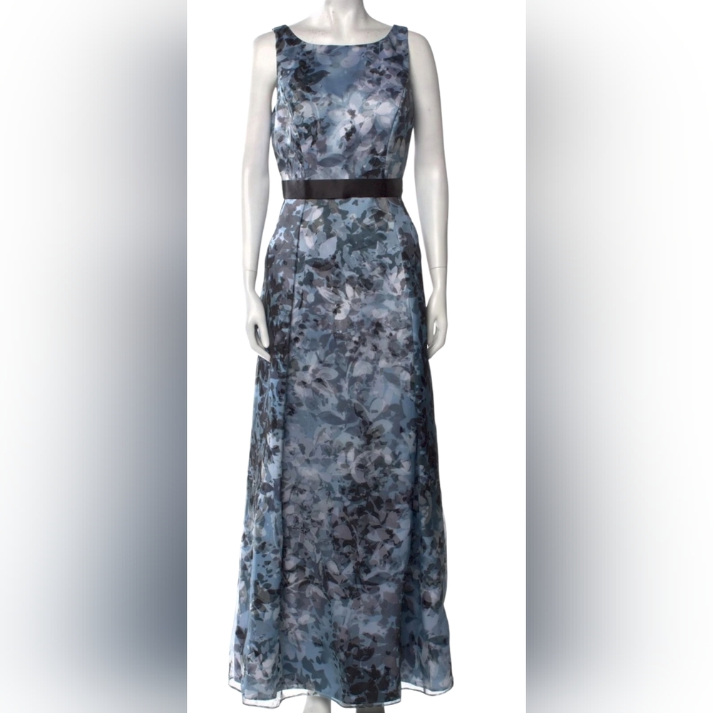 NWT Aidan Mattox Sleeveless Vback Print Maxi Dress Size 8 With Pockets